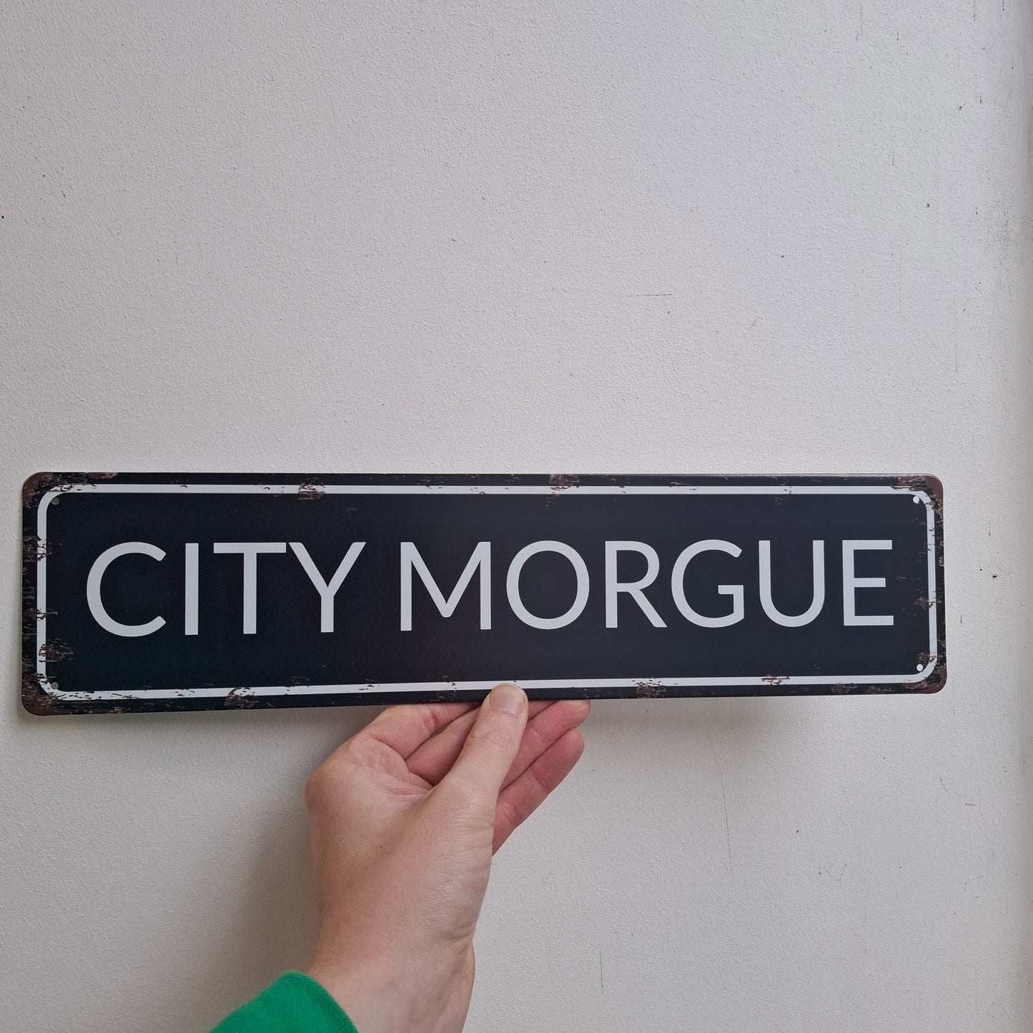 City Morgue Sign