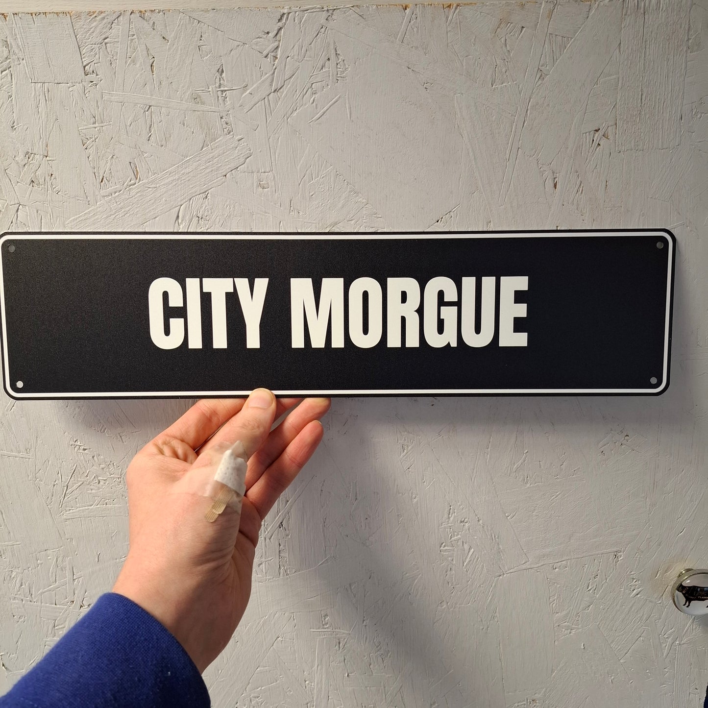 City Morgue Sign