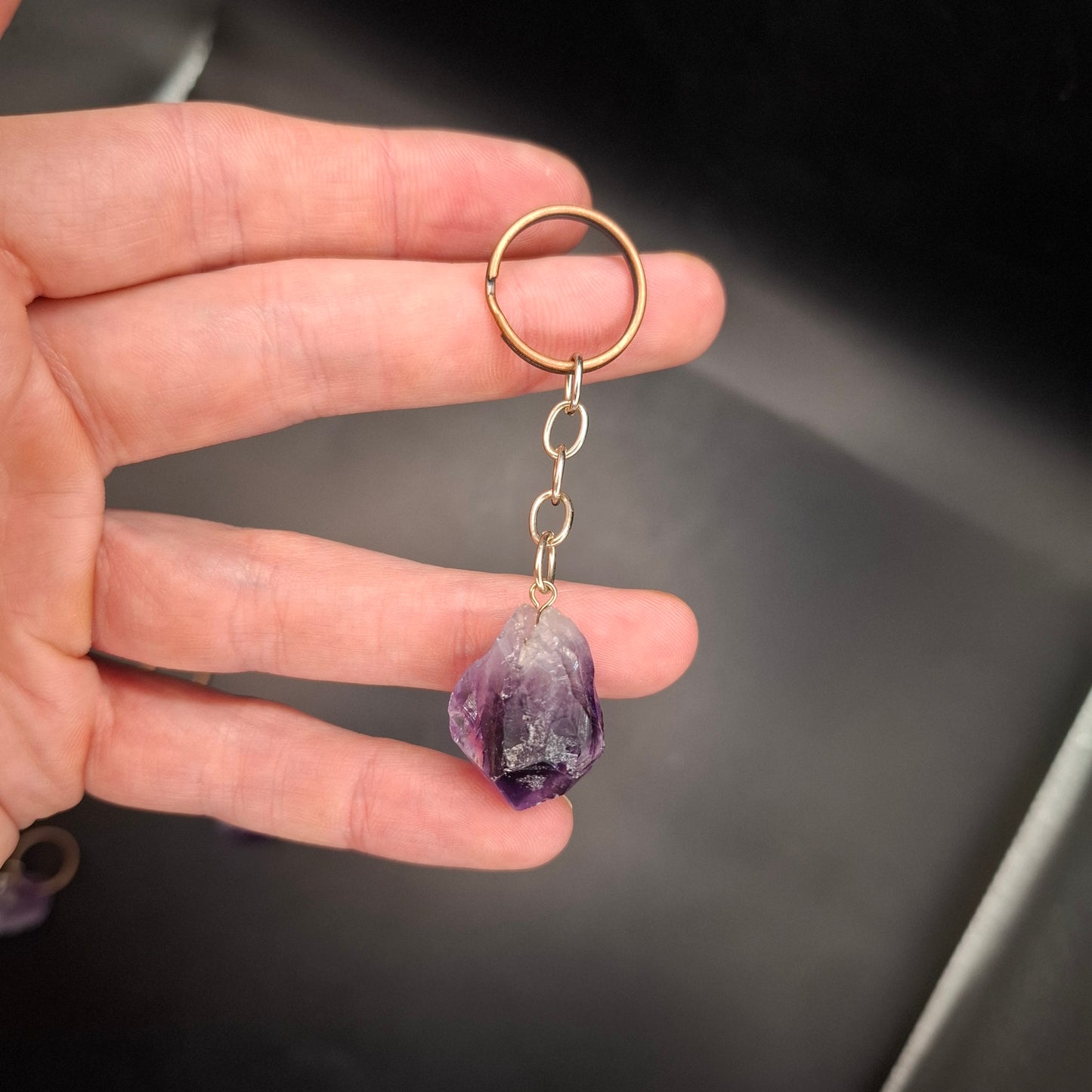 Amythyst Gem Keyring