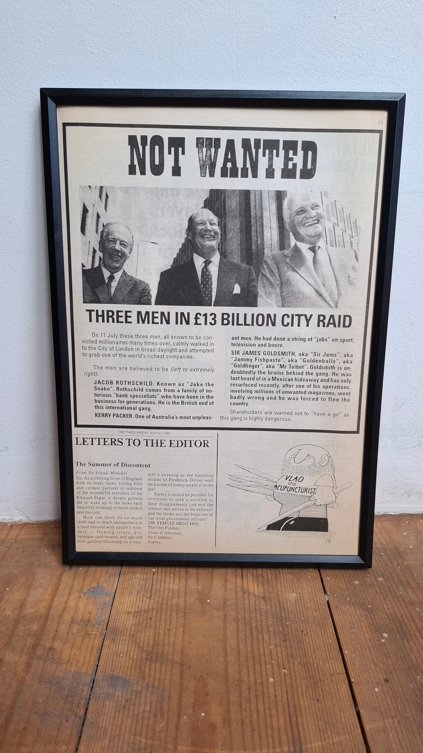 Framed Private Eye Pages
