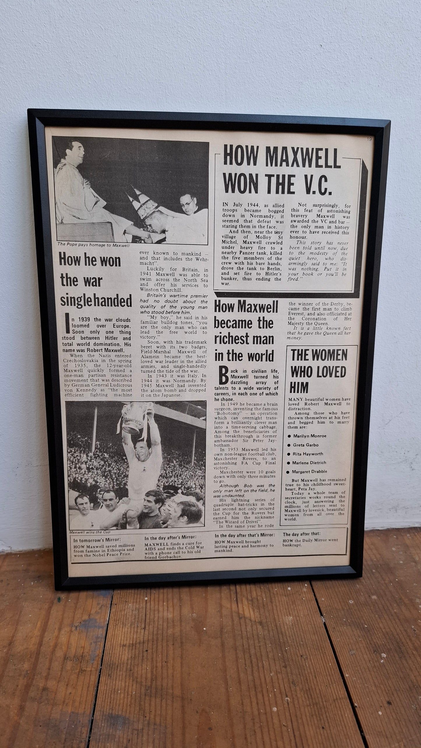 Framed Private Eye Pages