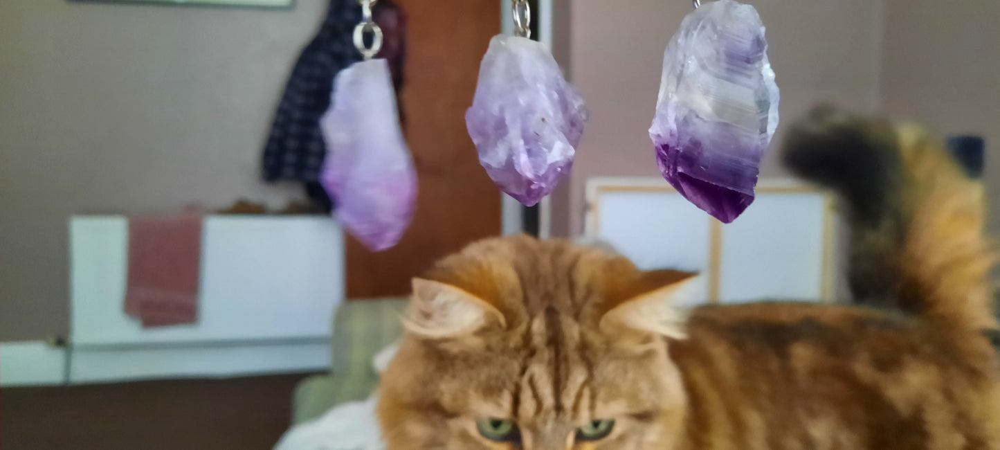 Amythyst Gem Keyring