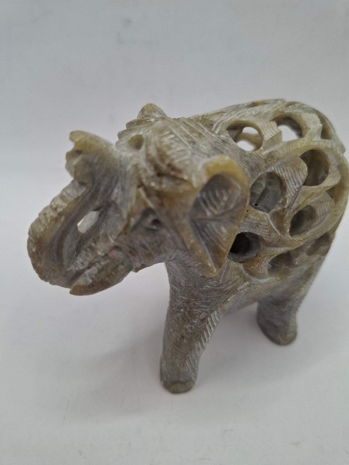 Pregnant Elephant Carving