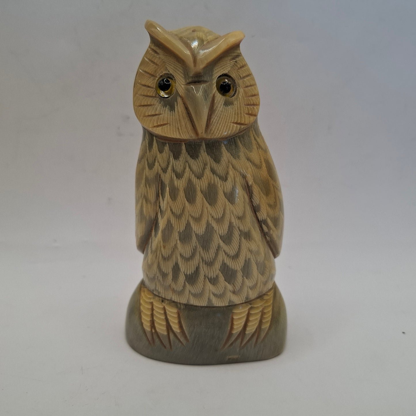 Horn Carving Of An Owl