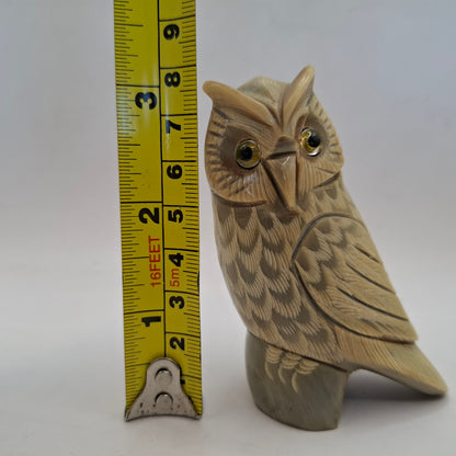 Horn Carving Of An Owl