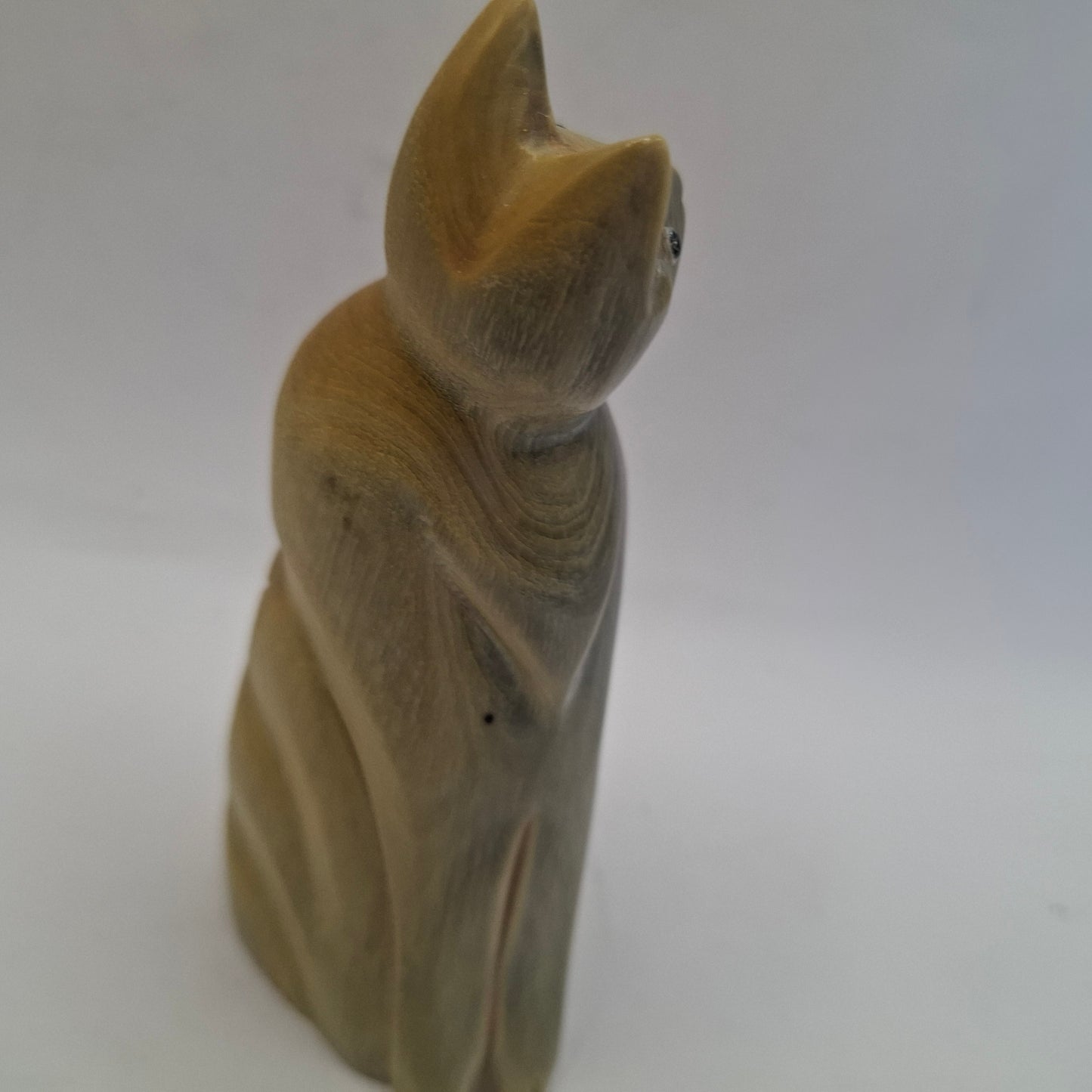 Horn Carving Of A Creepy Cat