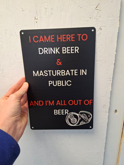 I Came here to Drink Beer Wall Sign