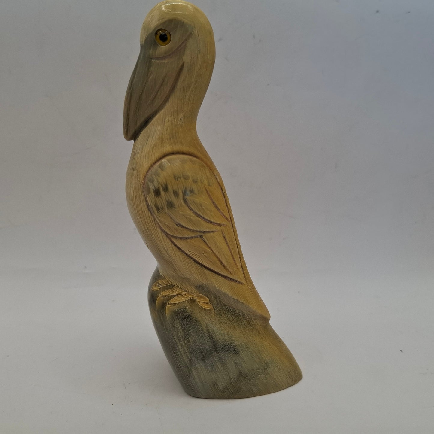 Horn Carving Of A Pelican