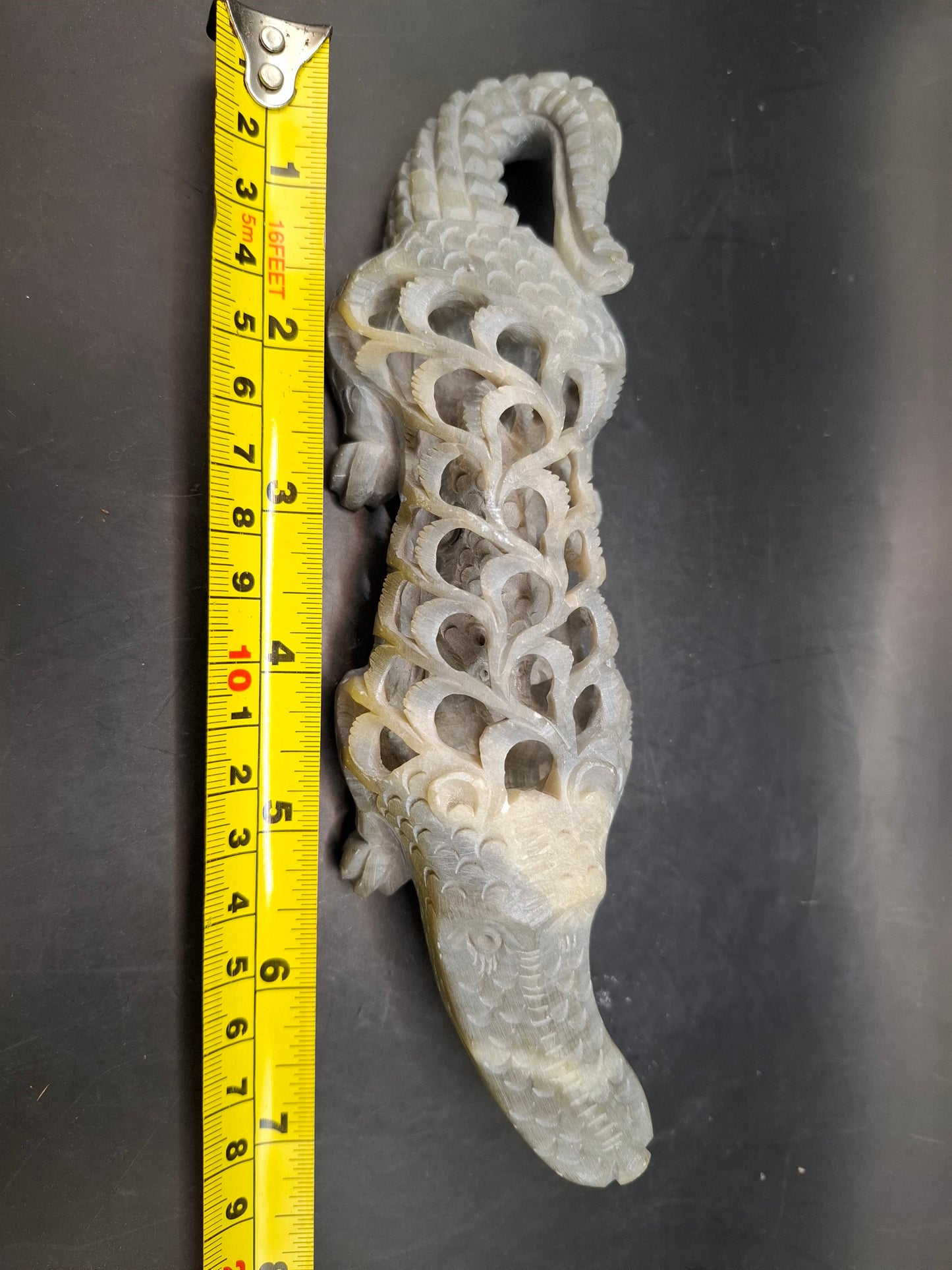 Pregnant Crocodile Carving