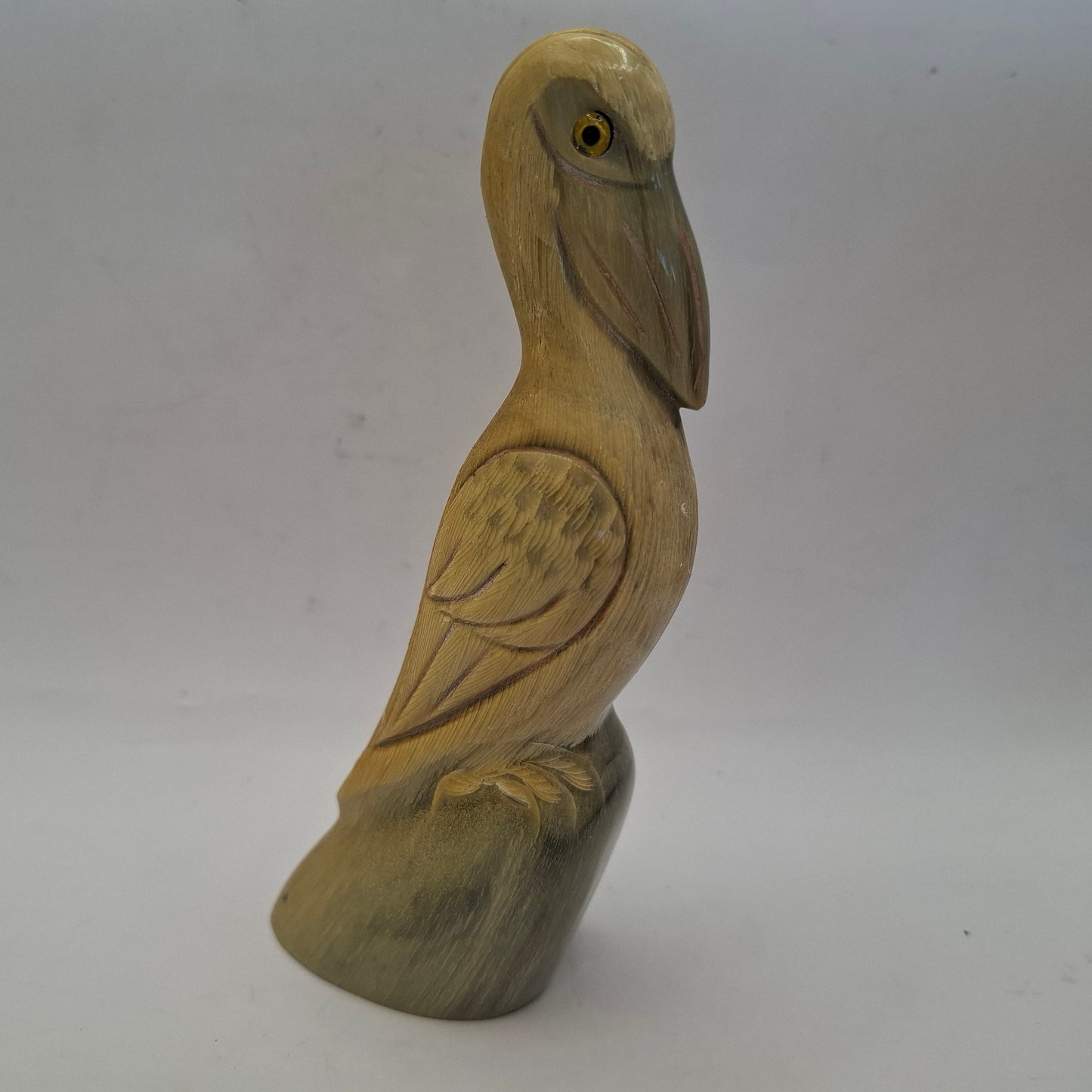 Horn Carving Of A Pelican