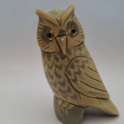 Horn Carving Of An Owl