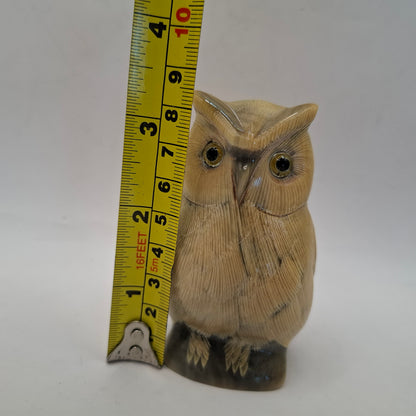 Horn Carving Of An Owl