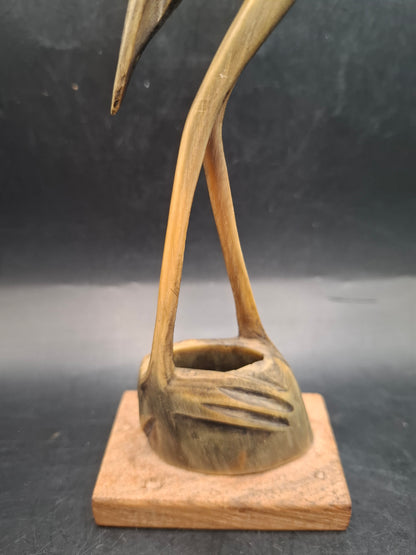 Bigger Mounted Bird Horn Carving (UK Only)