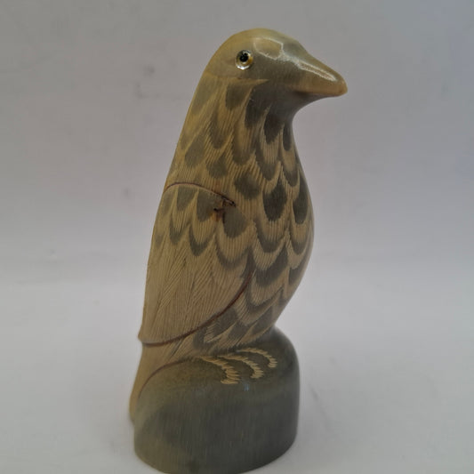 Horn Carving Of A Songbird