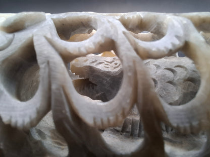 Pregnant Crocodile Carving