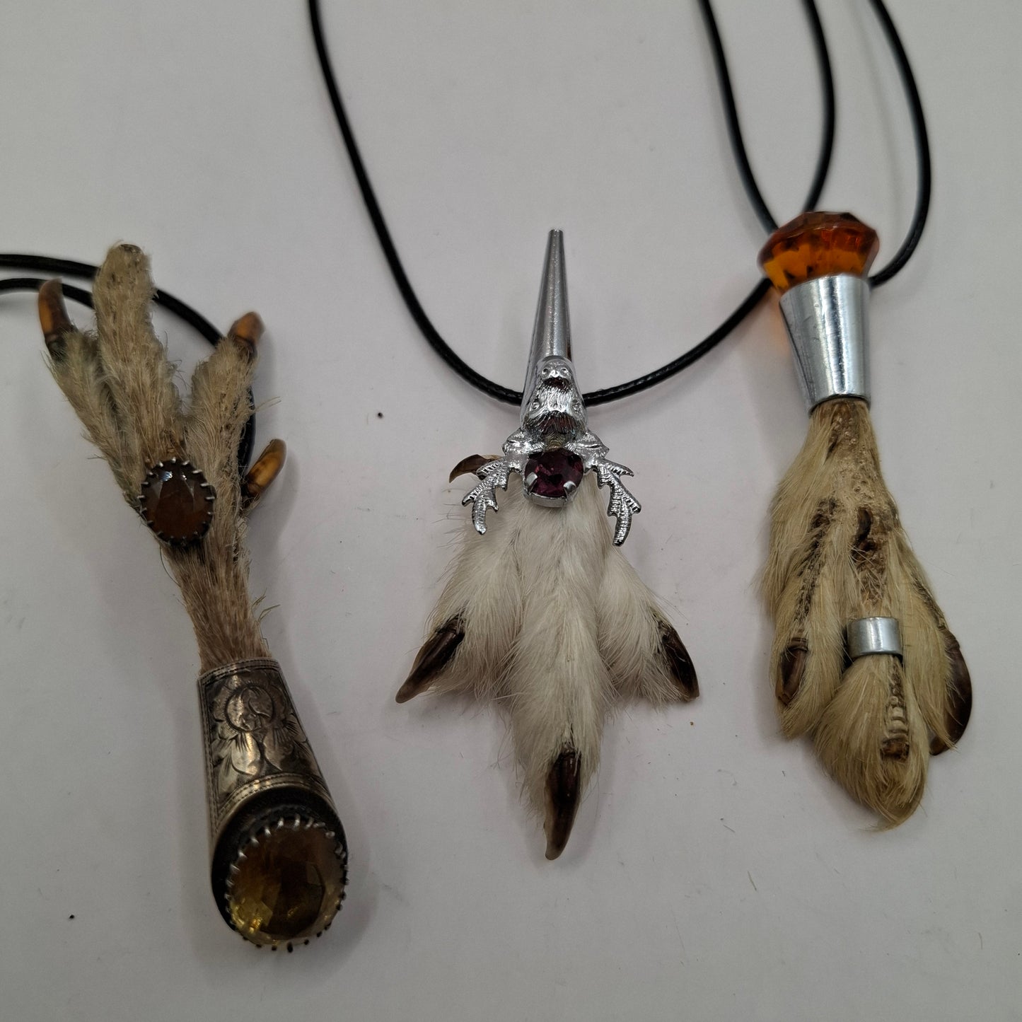 Antique feet necklace