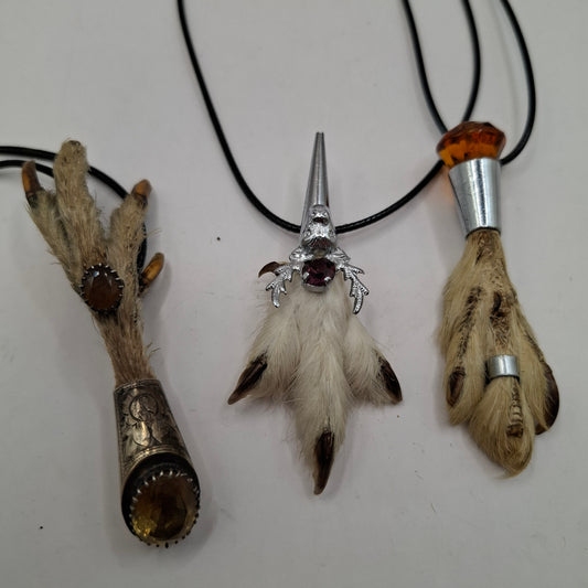 Antique feet necklace