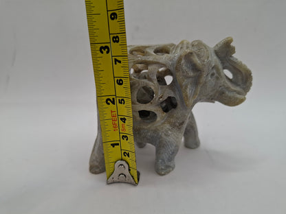 Pregnant Elephant Carving