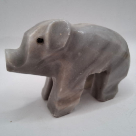 Grey Pig Carving