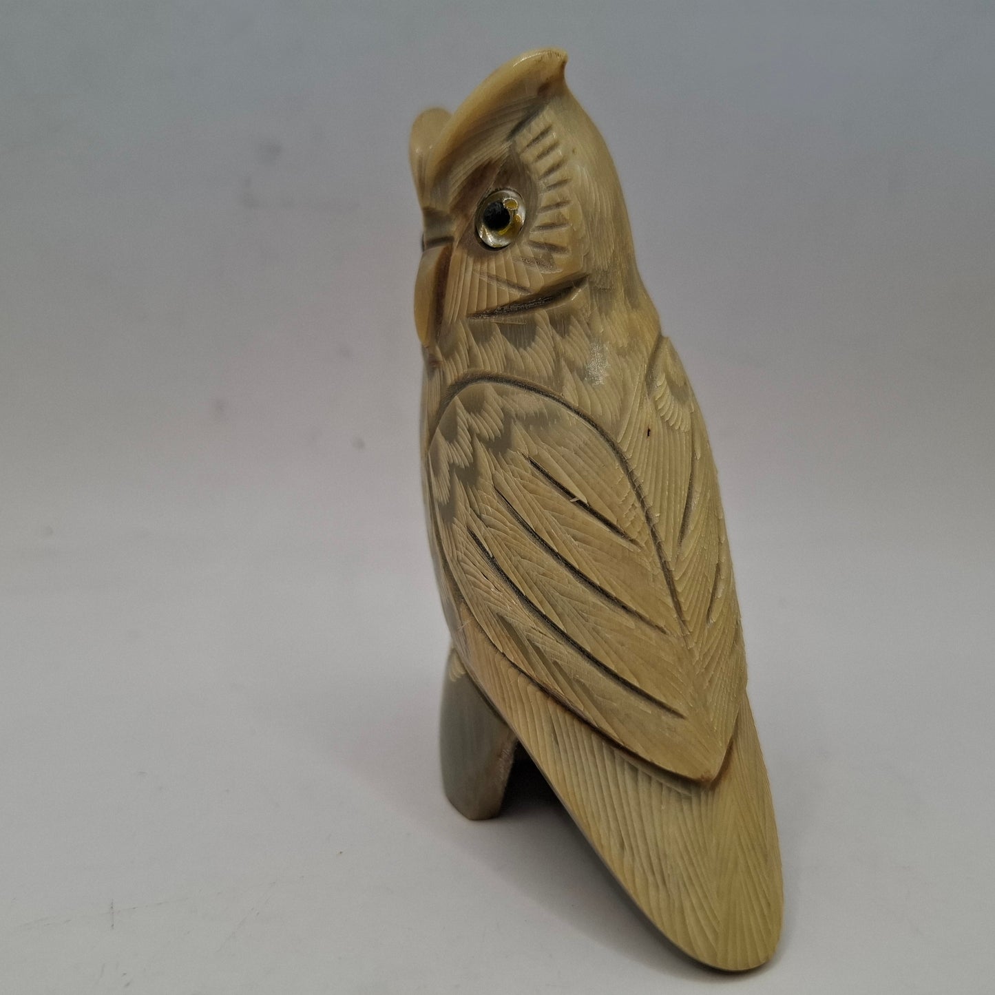 Horn Carving Of An Owl