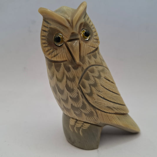 Horn Carving Of An Owl