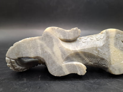 Pregnant Crocodile Carving