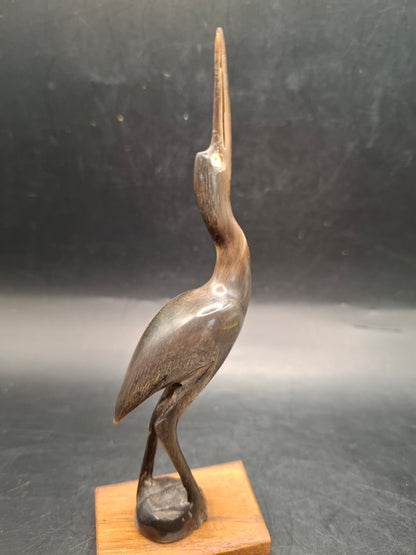 Mounted Bird Horn Carving (UK Only)