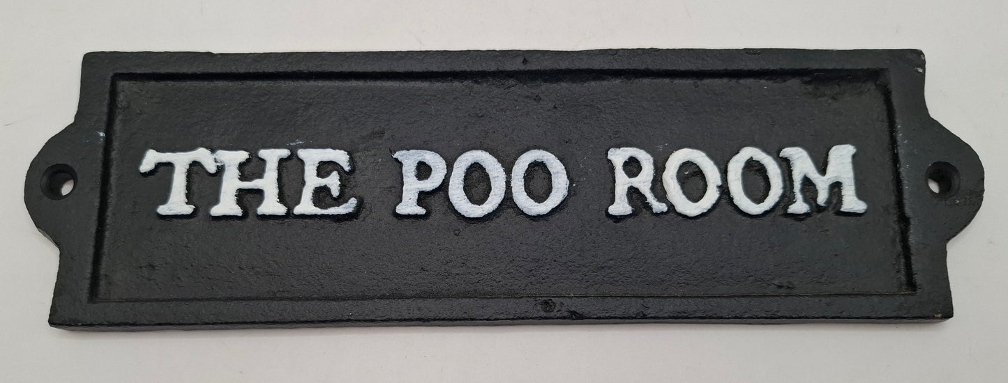Poo Room Cast Iron Sign