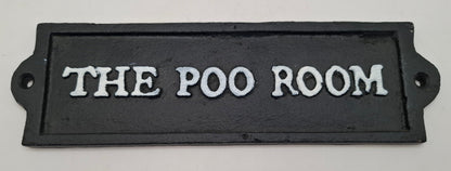 Poo Room Cast Iron Sign