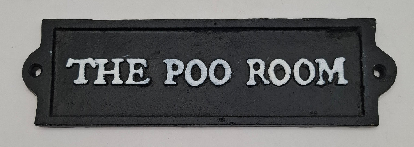 Poo Room Cast Iron Sign