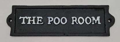 Poo Room Cast Iron Sign