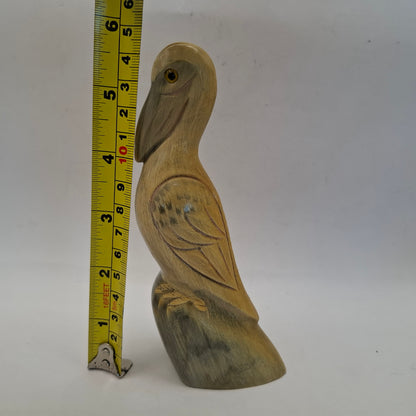 Horn Carving Of A Pelican