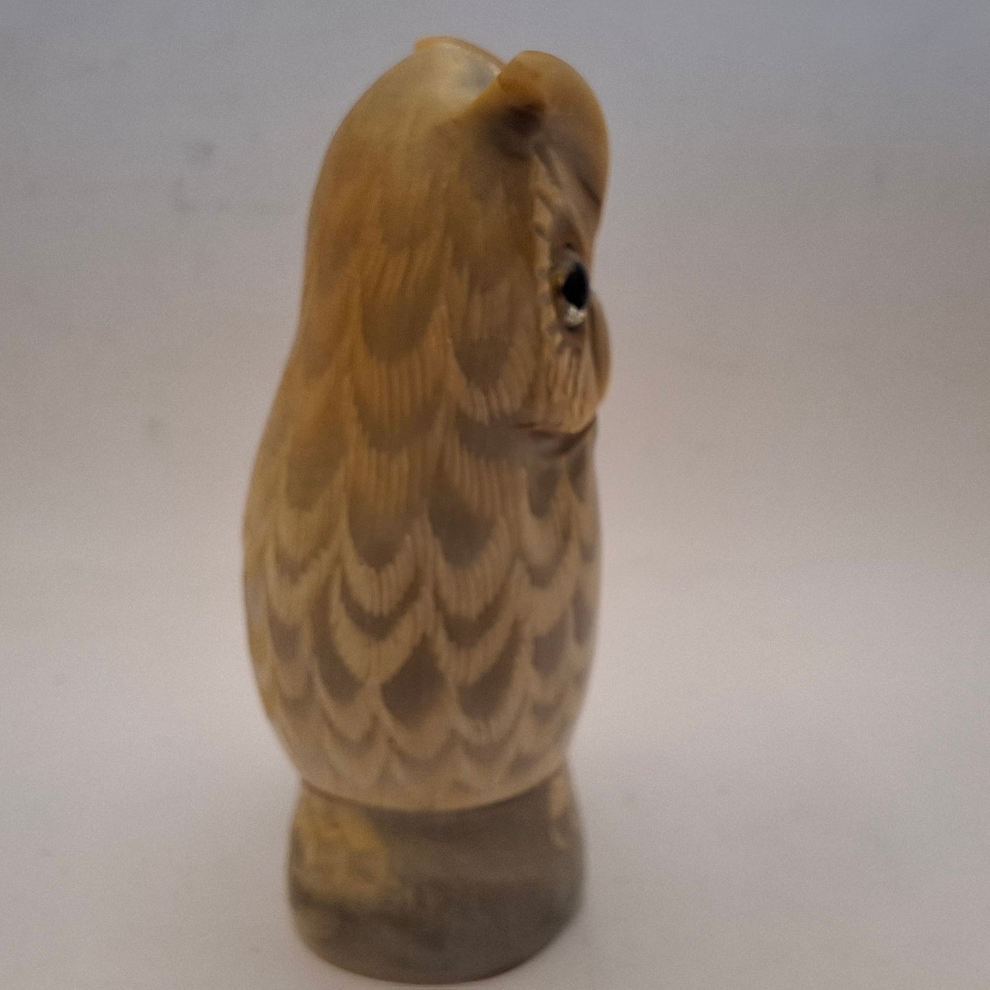 Horn Carving Of An Owl