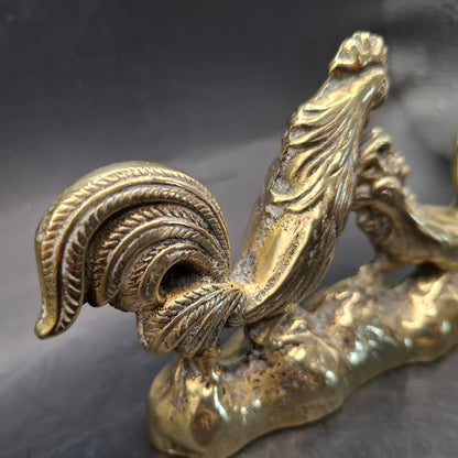 Metal Cock Fighting Ornament