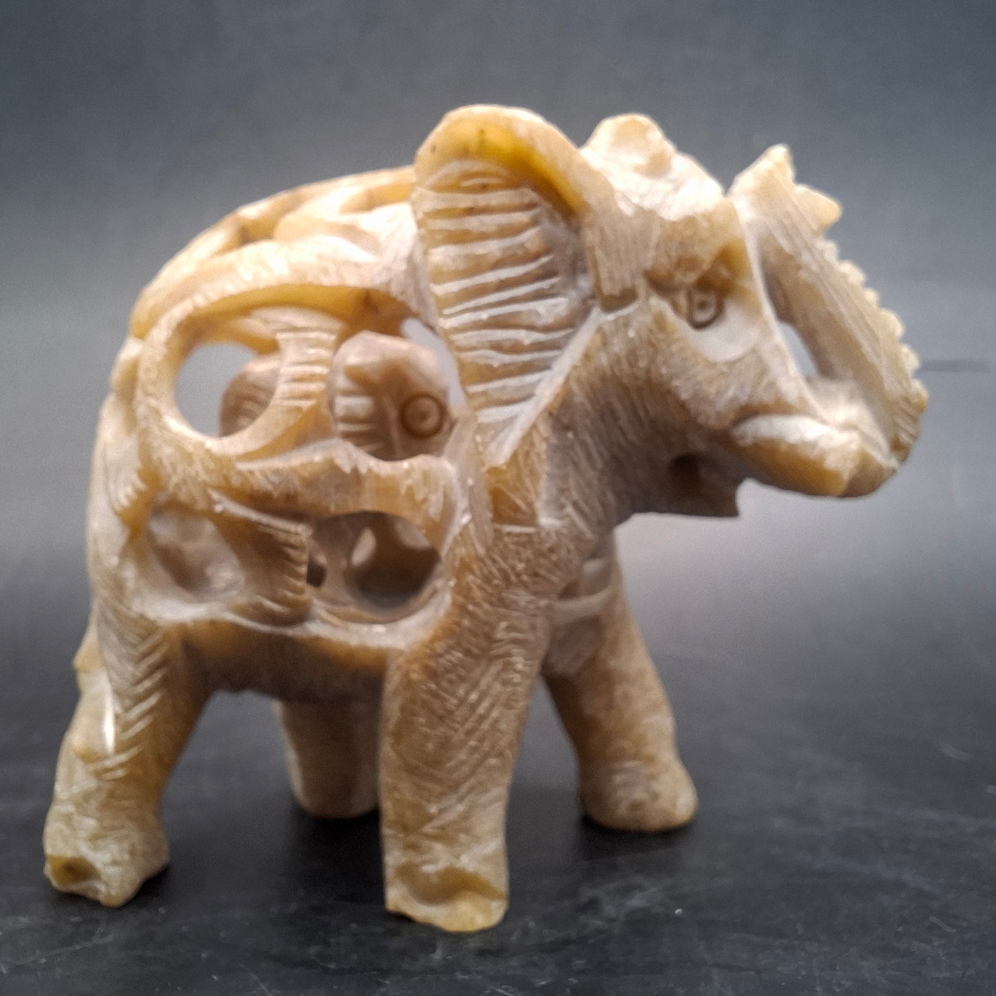 Pregnant Elephant Carving