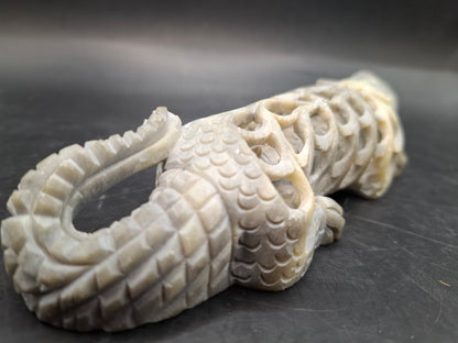 Pregnant Crocodile Carving