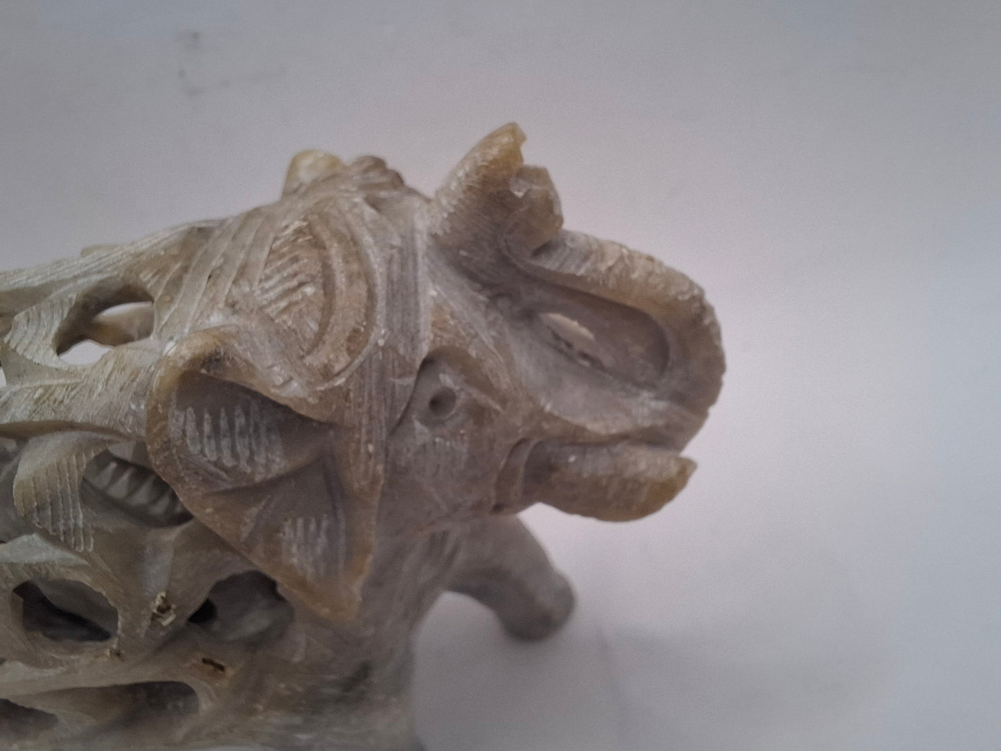 Pregnant Elephant Carving