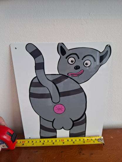 Cat Showing It's Arsehole Wall Sign