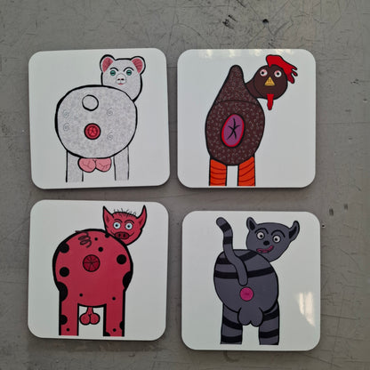 Animal Arse Coaster Set