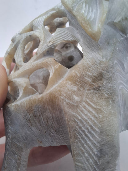Pregnant Elephant Carving