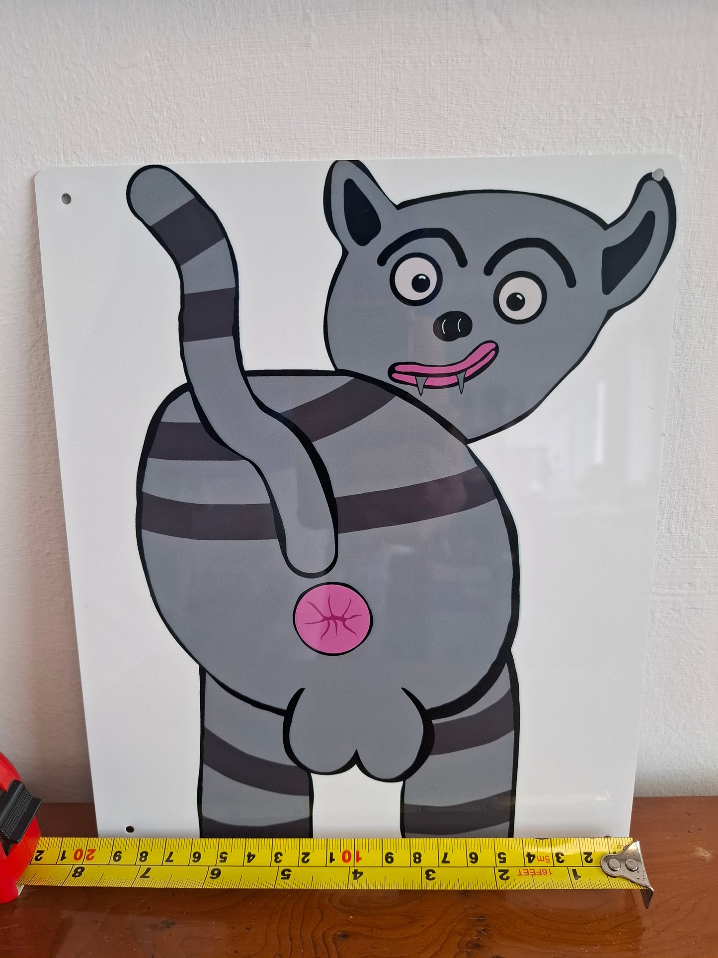 Cat Showing It's Arsehole Wall Sign