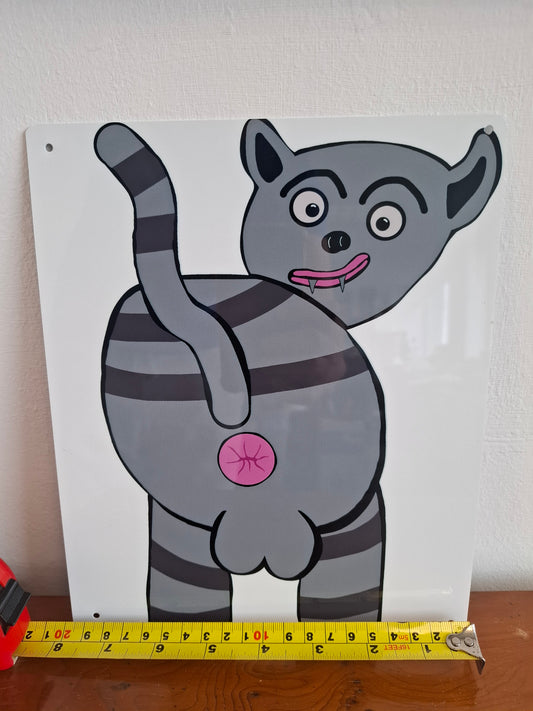 Cat Showing It's Arsehole Wall Sign