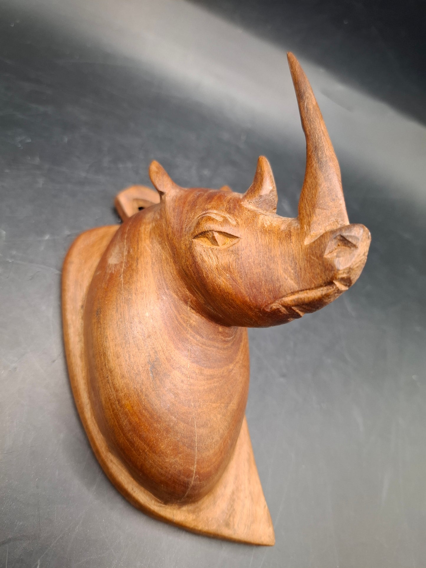 Rhino Wall Hanging Wood Carving