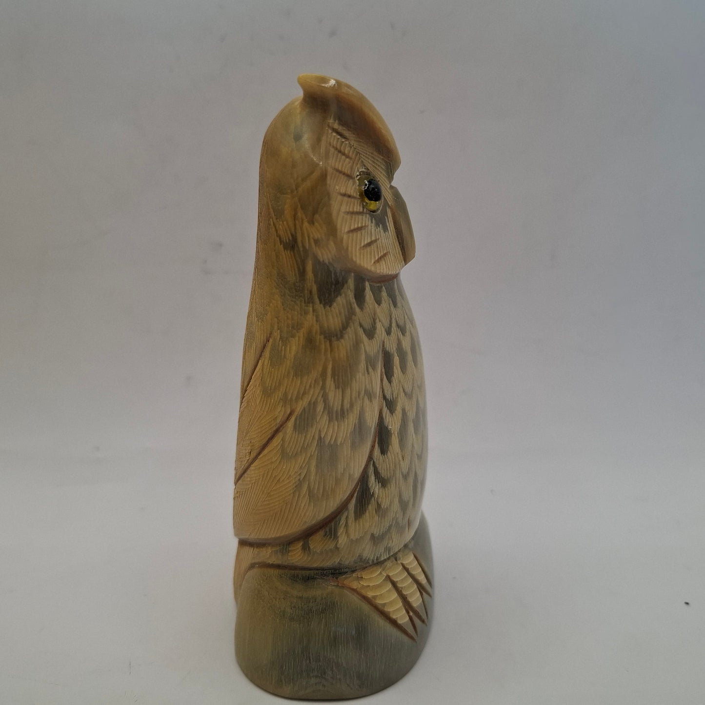 Horn Carving Of An Owl