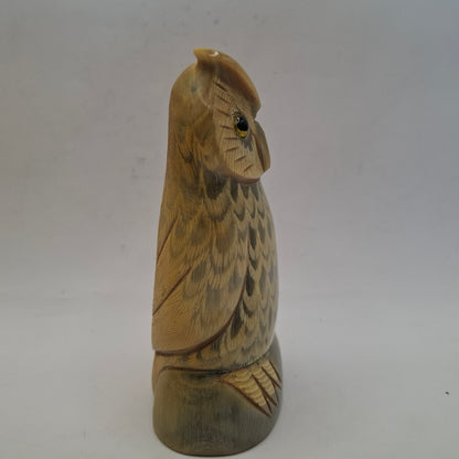 Horn Carving Of An Owl
