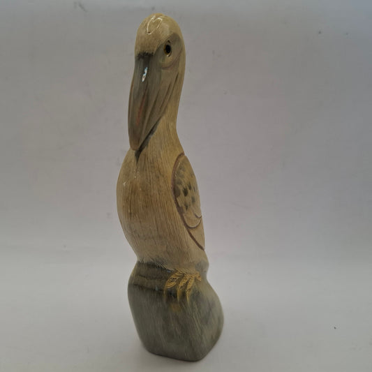 Horn Carving Of A Pelican
