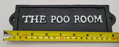 Poo Room Cast Iron Sign