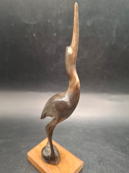 Mounted Bird Horn Carving (UK Only)