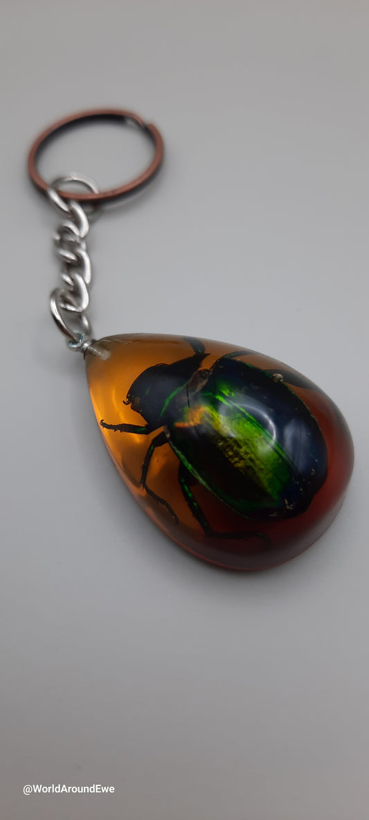 Green Beetle Keyring